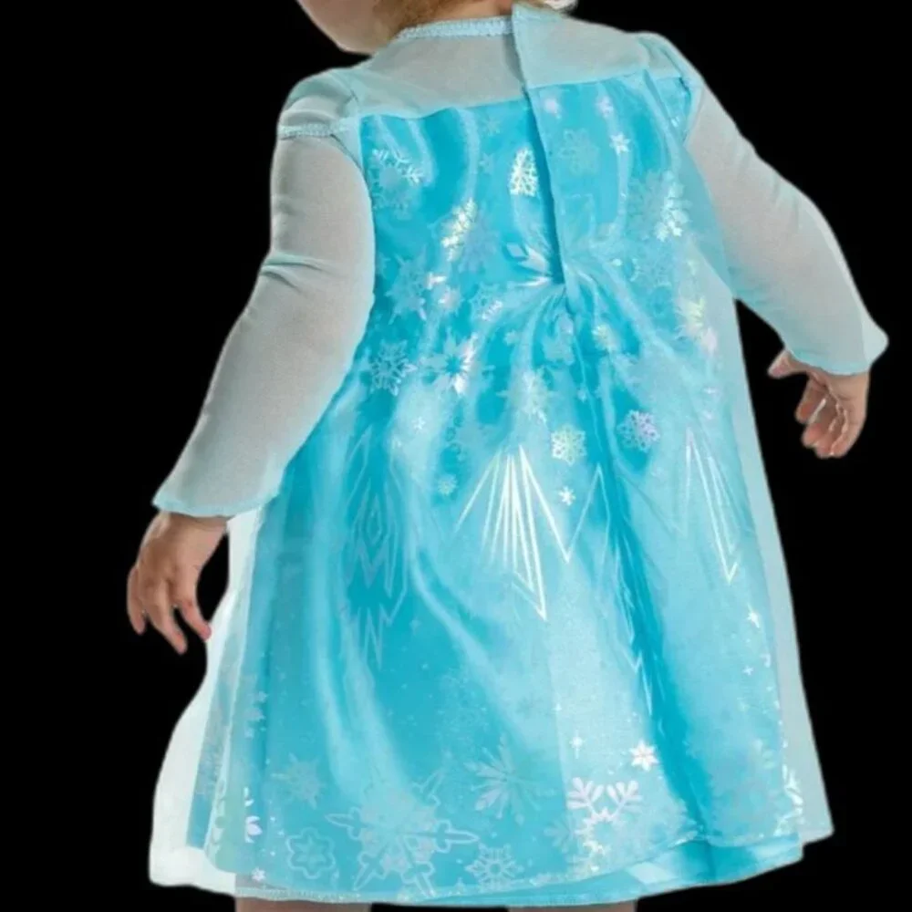 DISNEY PRINCESS FROZEN ELSA Fancy Dress TODDLER GIRLS SIZE 12-18 MONTHS NEW - Picture 6 of 9